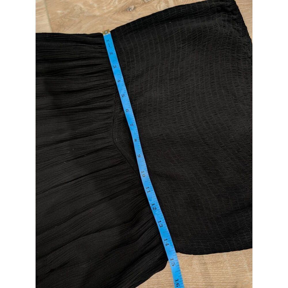 City Chic Jumpsuit Smocked Black Strapless Plus 16 16W Boho Gypsy Pockets - Picture 10 of 15